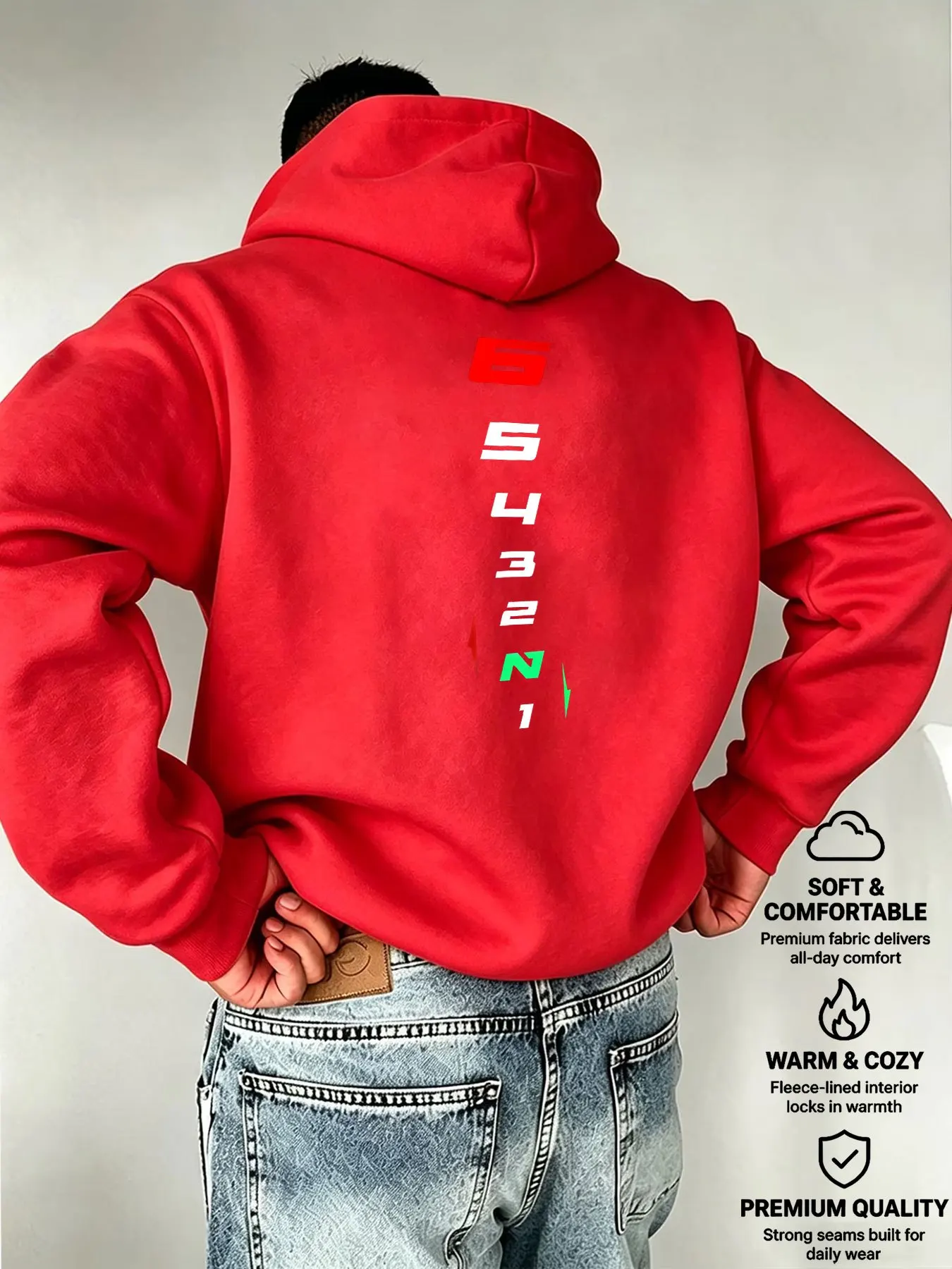 هودي رجالي بطبعة أرقام معدات ا - مراجعة Motorcycle Gear Hoodie وسعره
