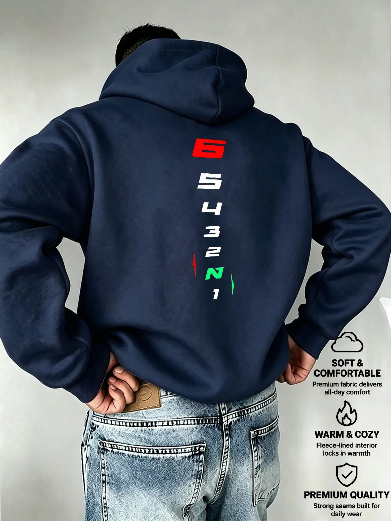 هودي رجالي بطبعة أرقام معدات ا - مراجعة Motorcycle Gear Hoodie وسعره